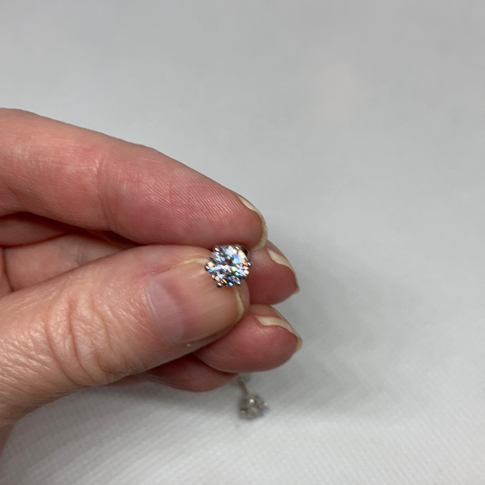 *J Francis New Swarovski Crystal Platinum Over Sterling Silver Earrings J46